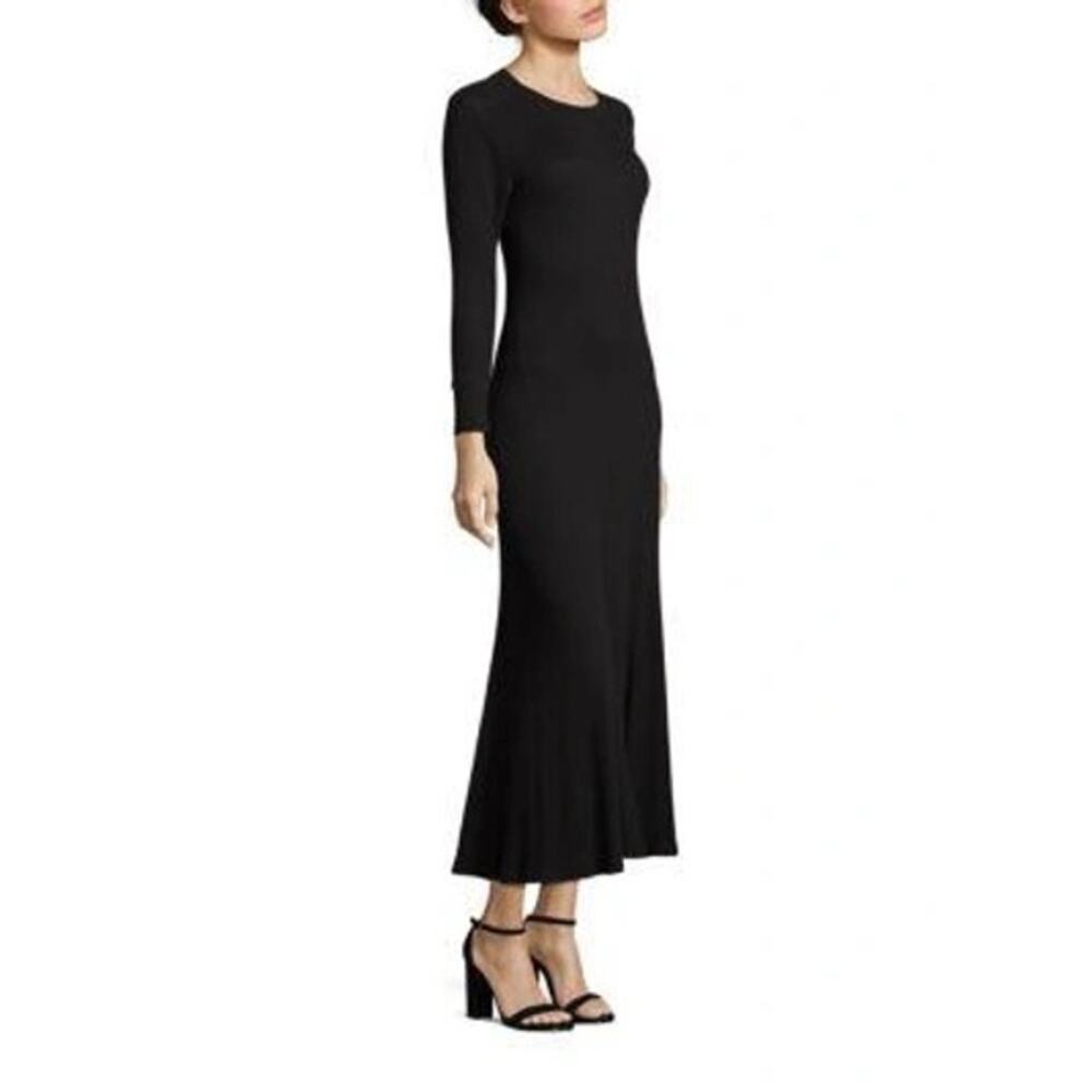 Polo Ralph Lauren Waffle Knit Maxi Dress Polo Goth Black Women’s Medium Cotton